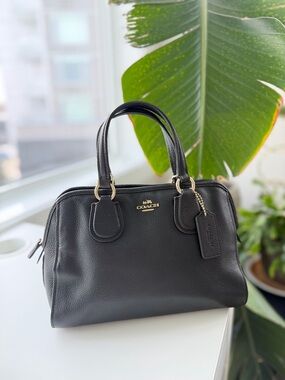Coach Mini Nolita Satchel – Black Pebbled Leather, Gold Hardware